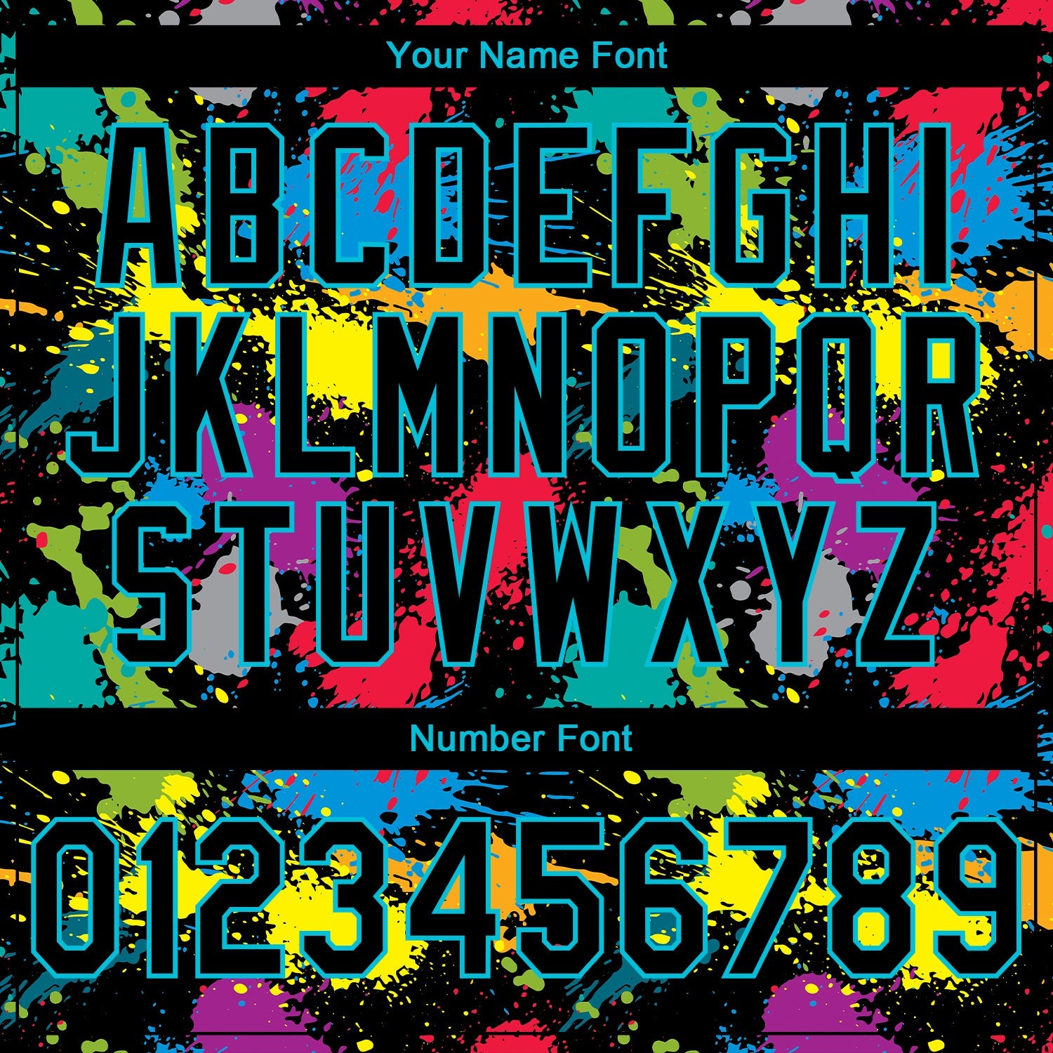 Custom Stitched Graffiti Pattern Black-Lakes Blue 3D Splash Grunge Art Sports Pullover Sweatshirt Hoodie