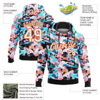 Custom Stitched Graffiti Pattern White Black-Orange 3D Watercolor Grunge Art Sports Pullover Sweatshirt Hoodie