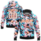 Custom Stitched Graffiti Pattern White Black-Orange 3D Watercolor Grunge Art Sports Pullover Sweatshirt Hoodie