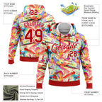 Custom Stitched Graffiti Pattern Red-White 3D Watercolor Grunge Art Sports Pullover Sweatshirt Hoodie
