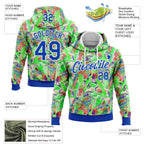 Custom Stitched Graffiti Pattern Thunder Blue-White 3D Watercolor Grunge Art Sports Pullover Sweatshirt Hoodie