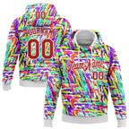 Custom Stitched Graffiti Pattern Red-White 3D Watercolor Grunge Art Sports Pullover Sweatshirt Hoodie
