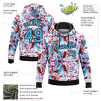 Custom Stitched Graffiti Pattern Sky Blue-Black 3D Watercolor Grunge Art Sports Pullover Sweatshirt Hoodie