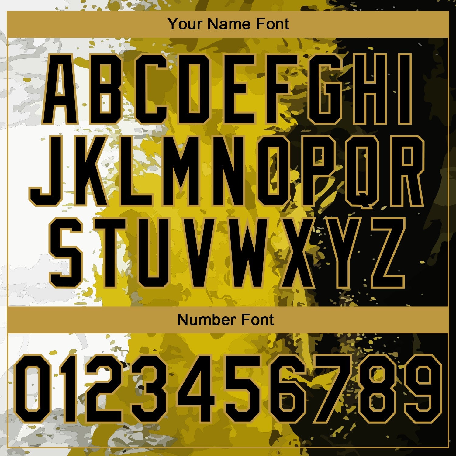 Custom Stitched Graffiti Pattern Black-Old Gold 3D Splash Grunge Art Sports Pullover Sweatshirt Hoodie