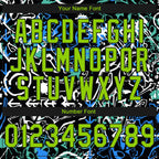Custom Stitched Graffiti Pattern Neon Green-Black 3D Abstract Grunge Art Sports Pullover Sweatshirt Hoodie
