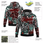 Custom Stitched Graffiti Pattern Black-Red 3D Abstract Grunge Art Sports Pullover Sweatshirt Hoodie