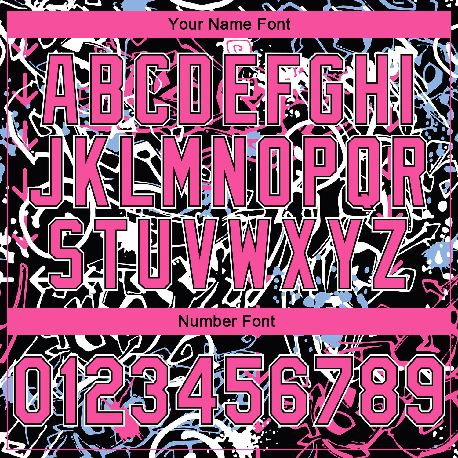 Custom Stitched Graffiti Pattern Pink Black-White 3D Abstract Grunge Art Sports Pullover Sweatshirt Hoodie