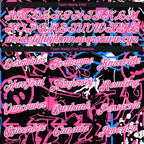 Custom Stitched Graffiti Pattern Pink-White 3D Abstract Grunge Art Sports Pullover Sweatshirt Hoodie