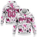 Custom Stitched Graffiti Pattern Pink-Black 3D Abstract Grunge Art Sports Pullover Sweatshirt Hoodie