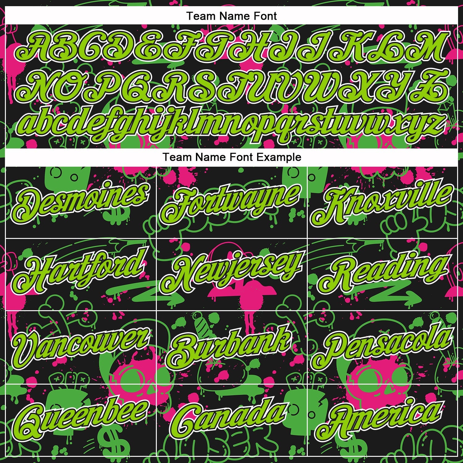 Custom Stitched Graffiti Pattern Neon Green Black-White 3D Abstract Grunge Art Sports Pullover Sweatshirt Hoodie