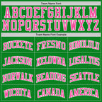 Custom Grass Green Pink-White Authentic Basketball Jersey