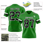 Custom Grass Green Black-White Authentic Football Jersey