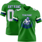 Custom Grass Green White-Royal Authentic Football Jersey