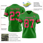 Custom Grass Green Neon Pink Authentic Football Jersey