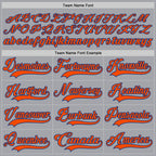 Custom Gray Orange-Royal Hockey Lace Neck Jersey