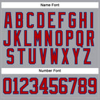 Custom Gray Red-Royal Hockey Lace Neck Jersey