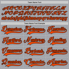 Custom Gray Orange-Black Hockey Lace Neck Jersey