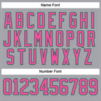 Custom Gray Pink-Kelly Green Hockey Lace Neck Jersey