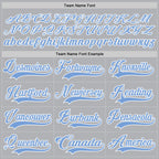 Custom Gray Light Blue-White Hockey Jersey