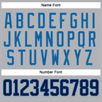 Custom Gray Navy-Blue Hockey Jersey