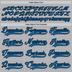 Custom Gray Blue-Black Hockey Jersey