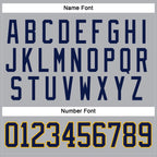 Custom Gray Navy-Gold Hockey Jersey