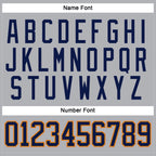 Custom Gray Navy Gold-Orange Hockey Jersey