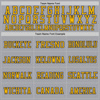 Custom Gray Gold-White Mesh Authentic Football Jersey