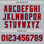 Custom Gray Red-Navy Authentic Baseball Jersey