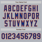 Custom Gray Royal-Orange Authentic Baseball Jersey