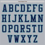 Custom Gray Navy-Teal Authentic Baseball Jersey