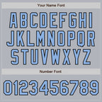 Custom Gray Light Blue-Black Authentic Baseball Jersey