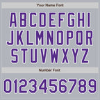 Custom Gray Purple-White Authentic Baseball Jersey