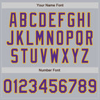 Custom Gray Purple-Gold Authentic Baseball Jersey