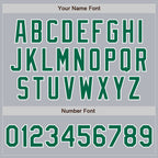 Custom Gray Kelly Green-White Authentic Baseball Jersey