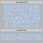 Custom Gray Light Blue-White Authentic Baseball Jersey