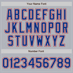 Custom Gray Royal-Red Authentic Baseball Jersey
