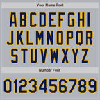 Custom Gray Navy-Gold Authentic Baseball Jersey