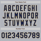 Custom Gray Navy-Old Gold Authentic Baseball Jersey