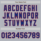 Custom Gray Royal-Red Authentic Baseball Jersey