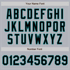 Custom Gray Black-Teal Authentic Baseball Jersey