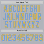 Custom Gray Light Blue-Gold Authentic Throwback Basketball Jersey