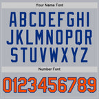 Custom Gray Orange-Royal Authentic Throwback Basketball Jersey