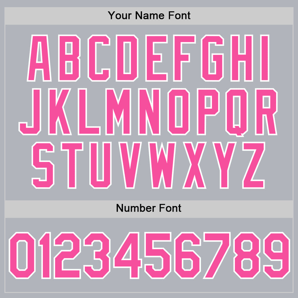 Custom Gray Pink-White Authentic Throwback Basketball Jersey