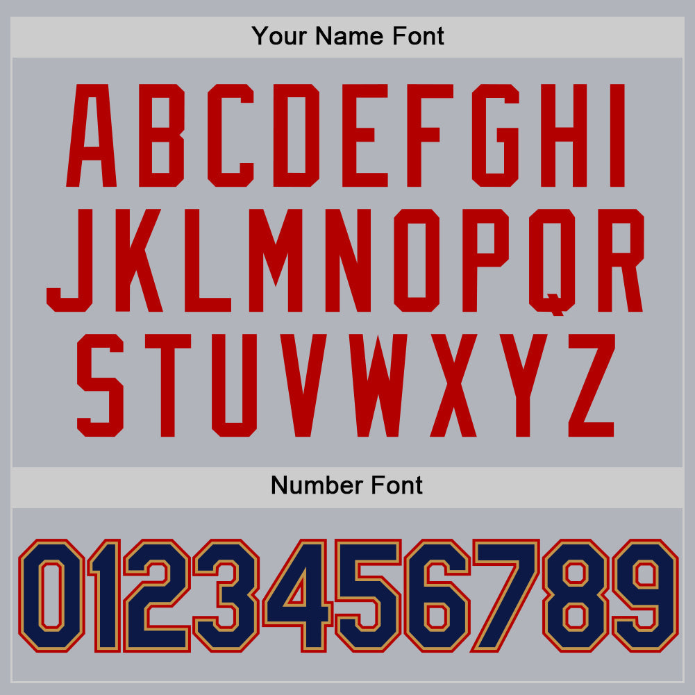 Custom Gray Navy Old Gold-Red Authentic Throwback Basketball Jersey