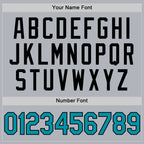 Custom Gray Teal-Black Authentic Throwback Basketball Jersey