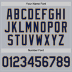 Custom Gray Navy-Old Gold Authentic Throwback Basketball Jersey
