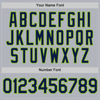 Custom Gray Navy-Neon Green Authentic Throwback Basketball Jersey