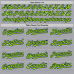 Custom Gray Neon Green-Navy Authentic Baseball Jersey