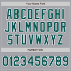 Custom Gray Midnight Green White-Red Authentic Baseball Jersey